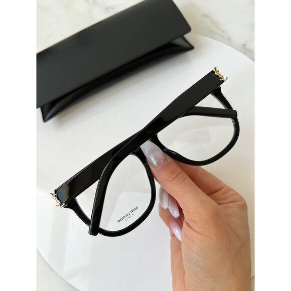 NEW Saint Laurent SLM97 001 Black Oversized Eyeglasses Frames - Picture 3 of 7